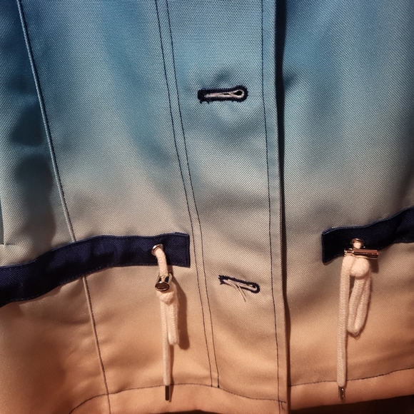 Rebecca Minkoff Blue to Tan Ombre Zip Up Jacket Size Medium - Picture 5 of 10